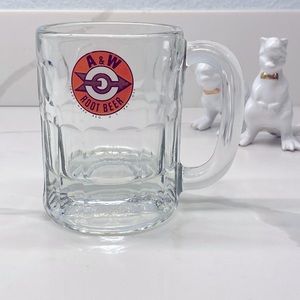 Vintage A&W root beer retro 60’s logo small glass mug stein